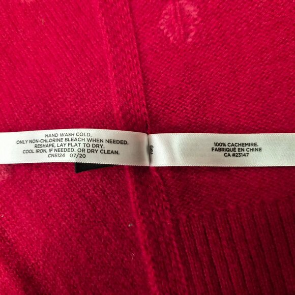 Talbots 100% Cashmere Scarf – Red with Pink Polka Dots Preppy Coquette Luxury - Picture 4 of 4